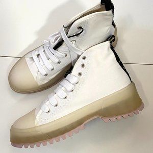 Zara High Top Canvas Platform Sneaker White